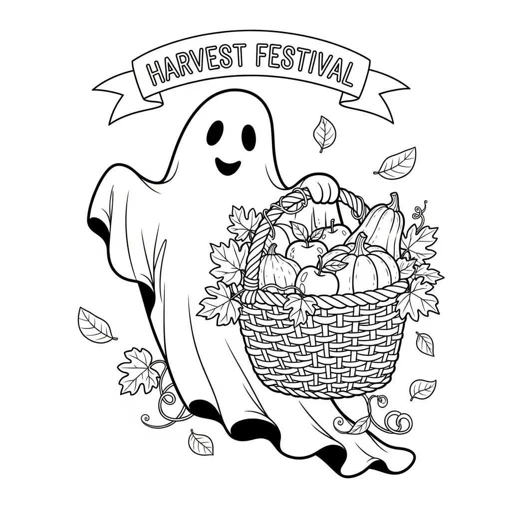 imprimir Fantasma para colorear para niño 1