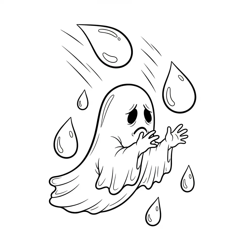 Fantasma para colorear para niño para imprimir