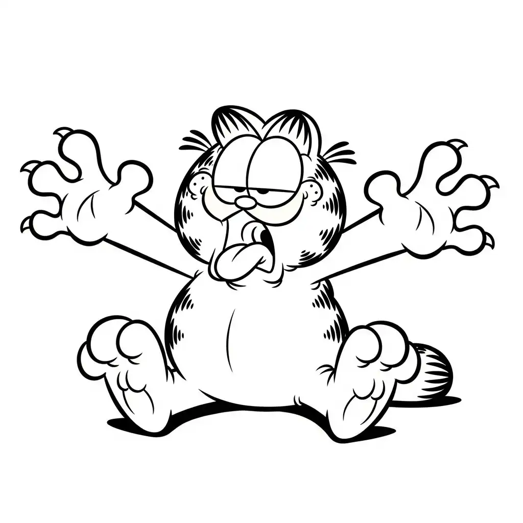 Garfield para colorear educativo para niño