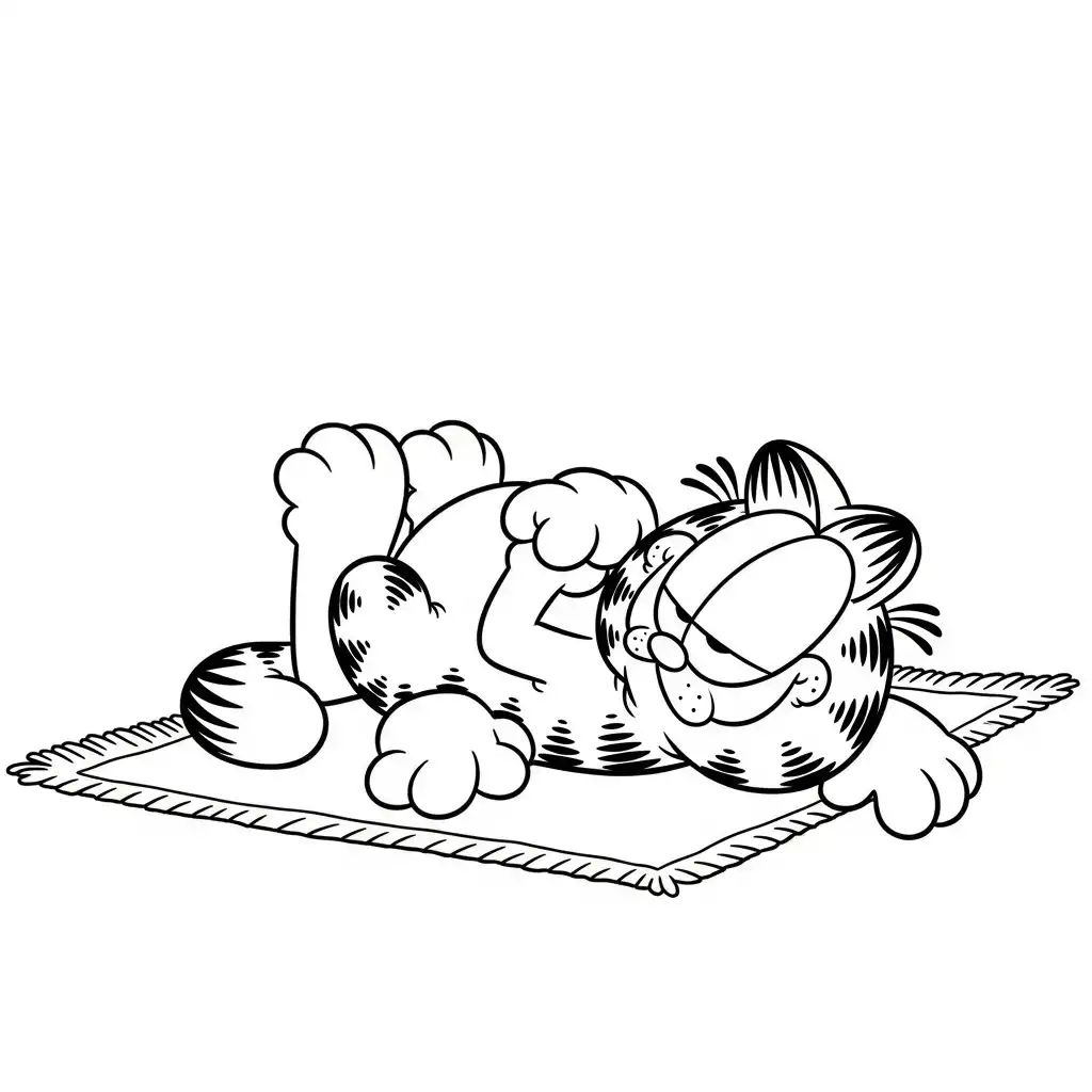 imagen de Garfield para colorear para niño