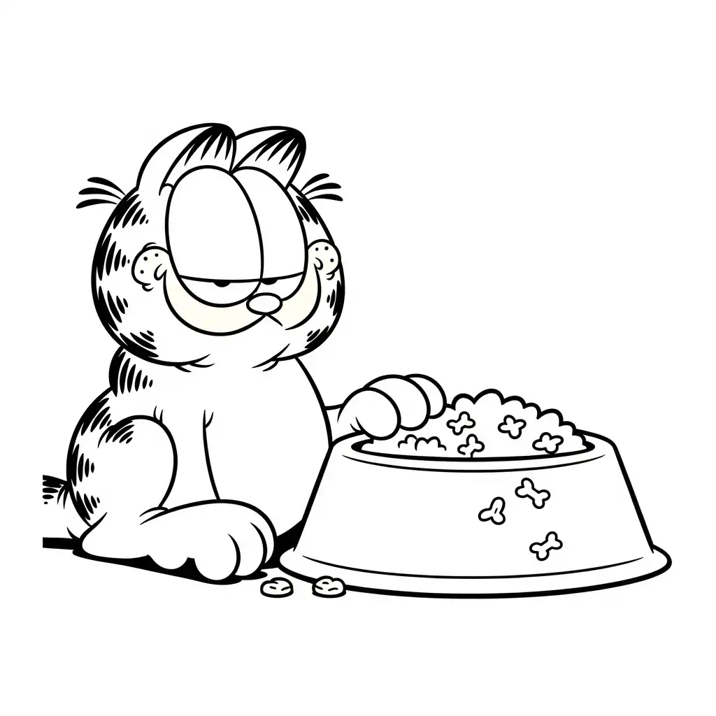 imagen para colorear Garfield niño