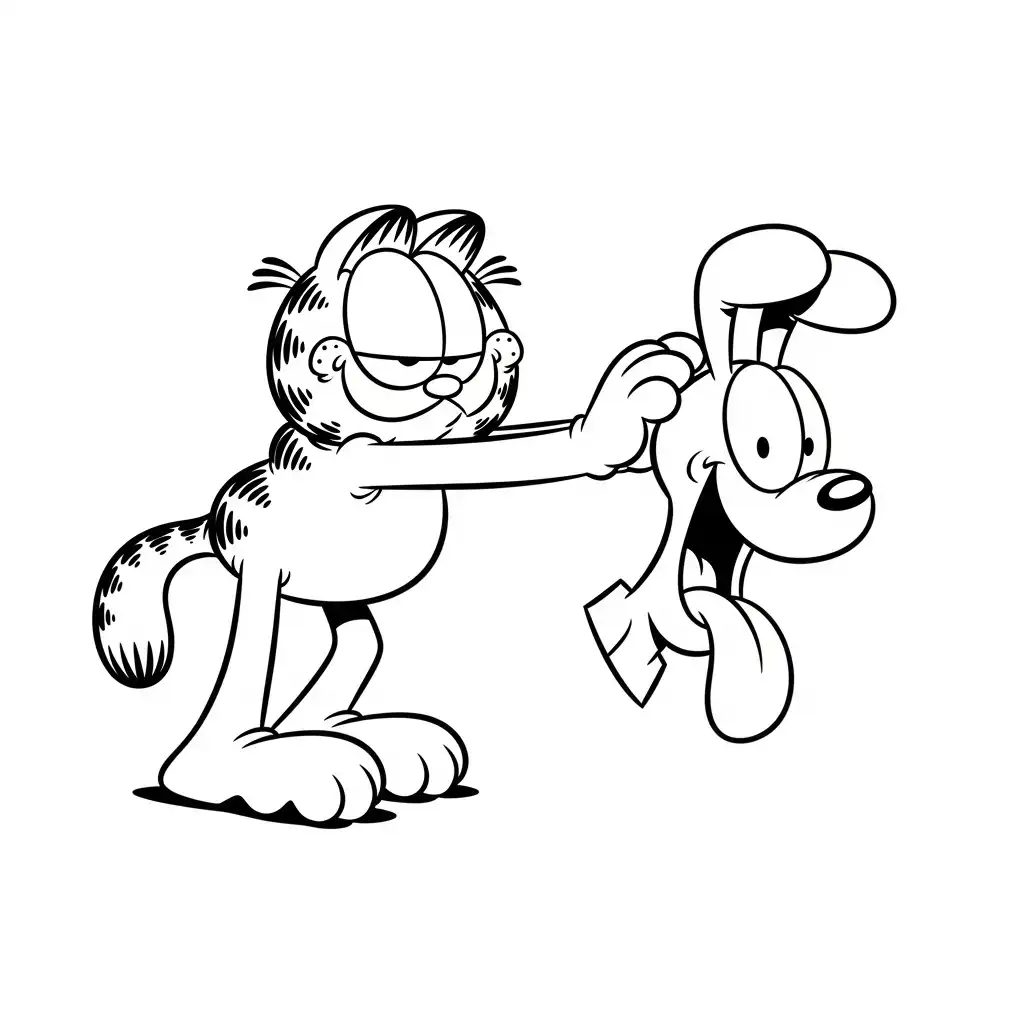 Garfield para colorear para imprimir para niño de 4 años 1