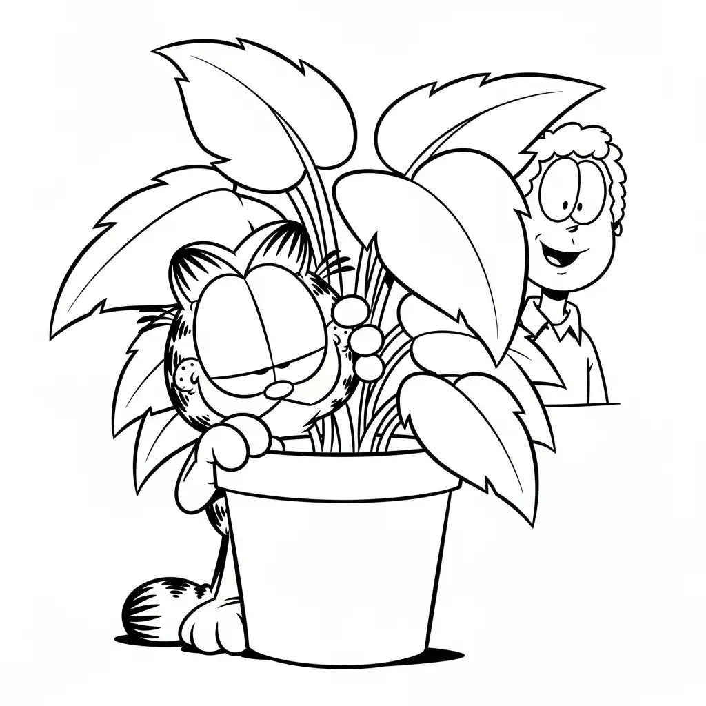 Garfield para colorear y recortar para imprimir