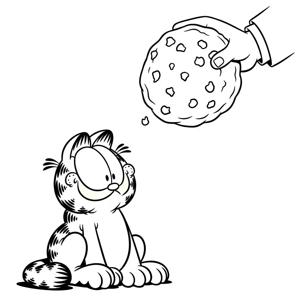 Garfield para colorear para imprimir kawaii