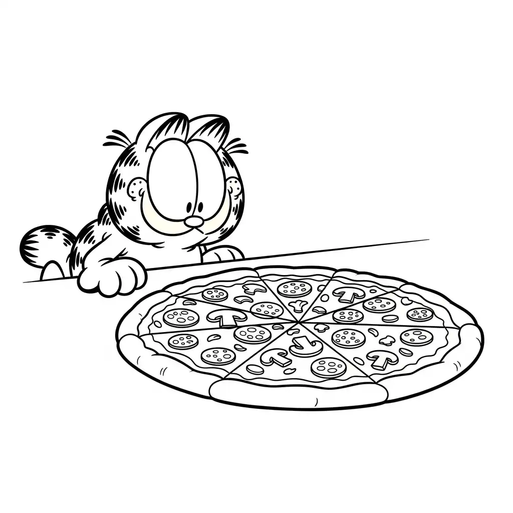 Garfield para colorear y aprendizaje