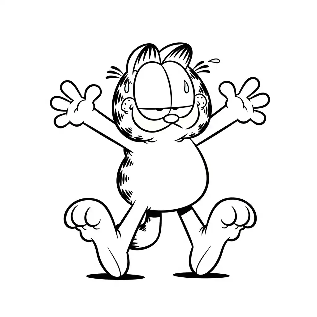 Garfield para colorear para niño de 6 años