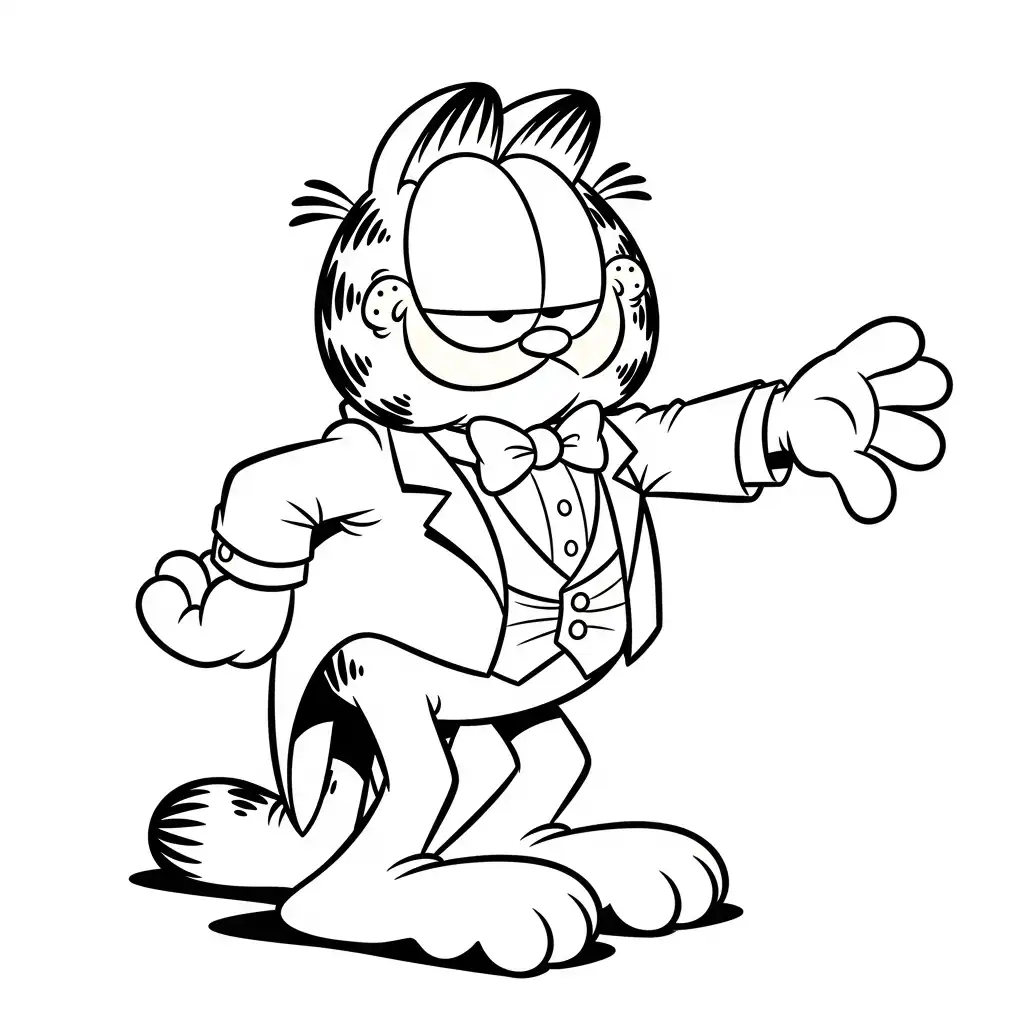 Garfield para colorear para niños para imprimir gratis