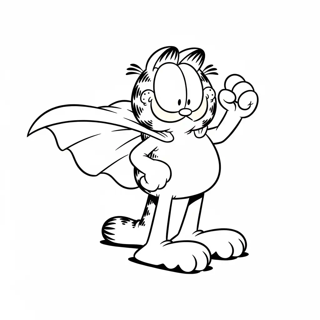 Garfield para colorear y recortar