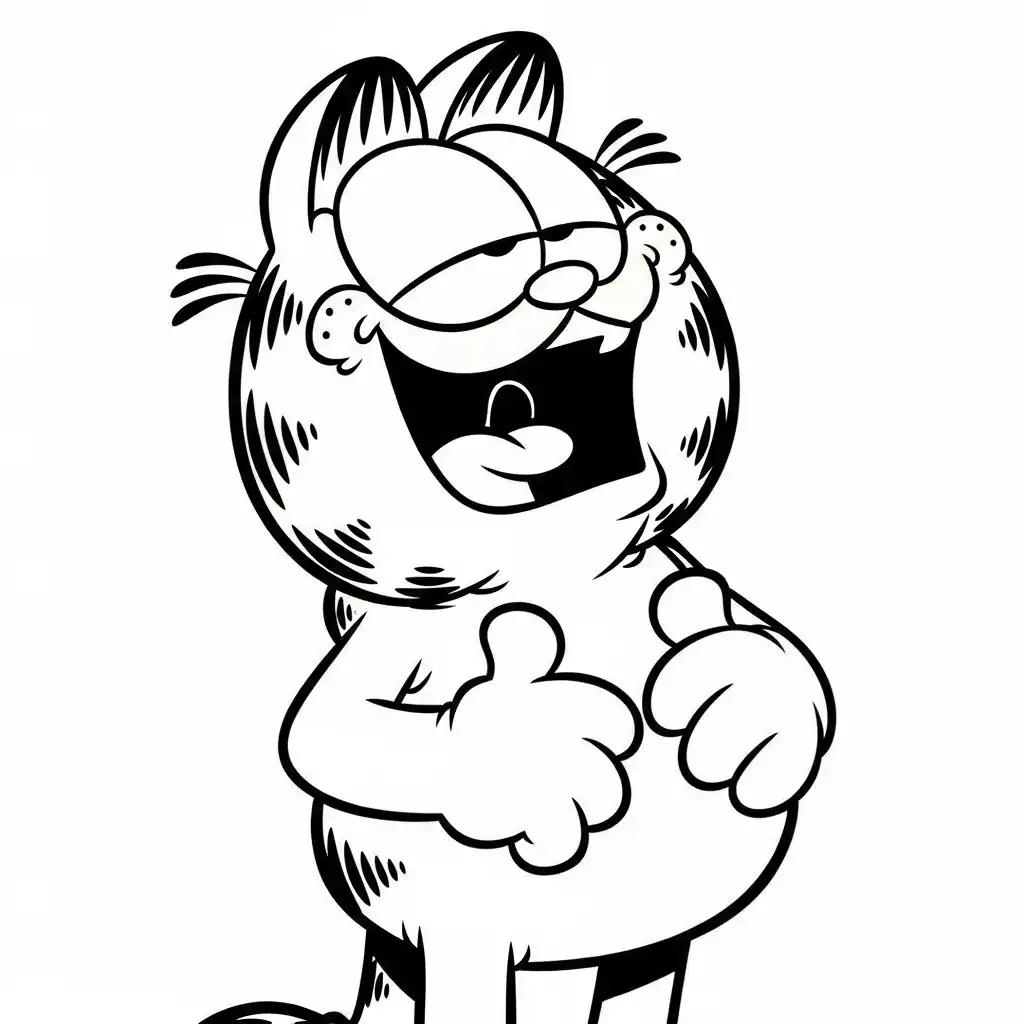 Garfield para colorear para niño de 5 años