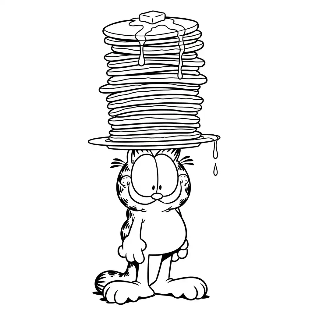 Garfield para colorear para imprimir para niño de 4 años