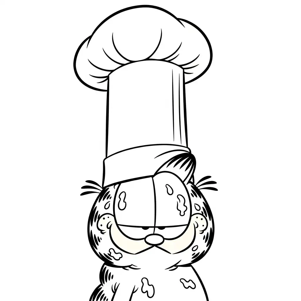 Garfield para colorear para niño de 8 años