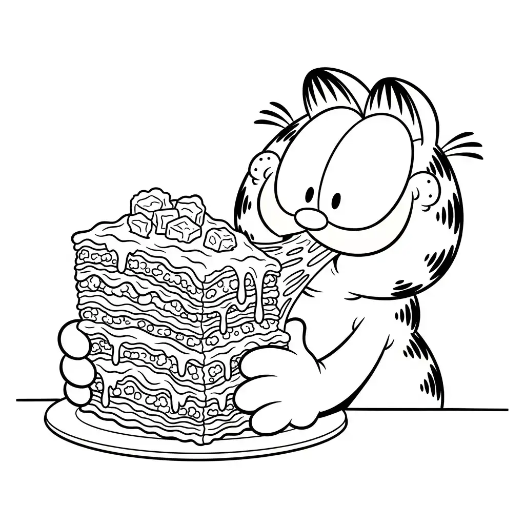 Garfield para colorear para imprimir para niño de 2 años 1