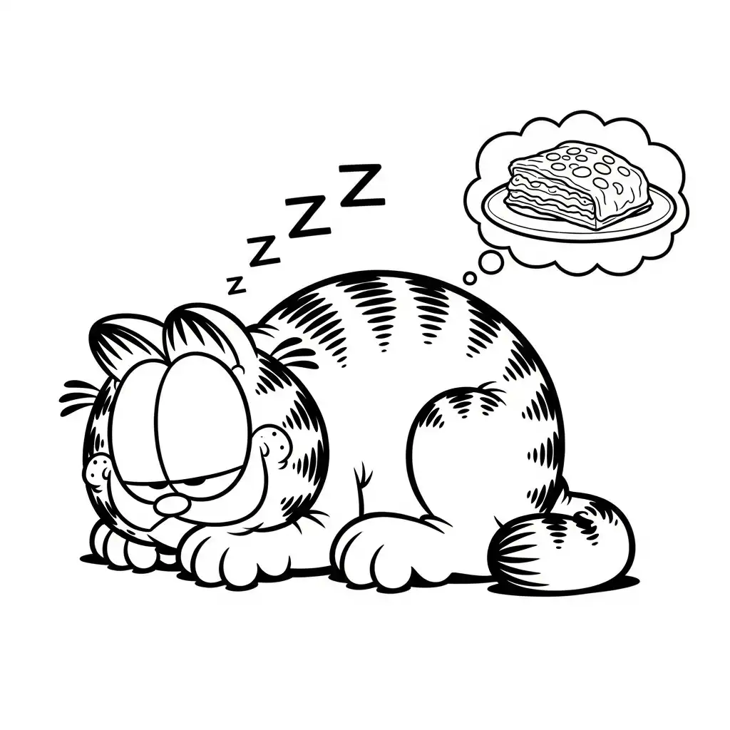 imprimir Garfield para colorear 1