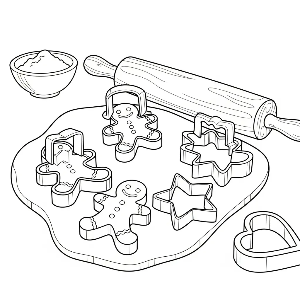 Hombre de Jengibre 3 para colorear para imprimir para niños
