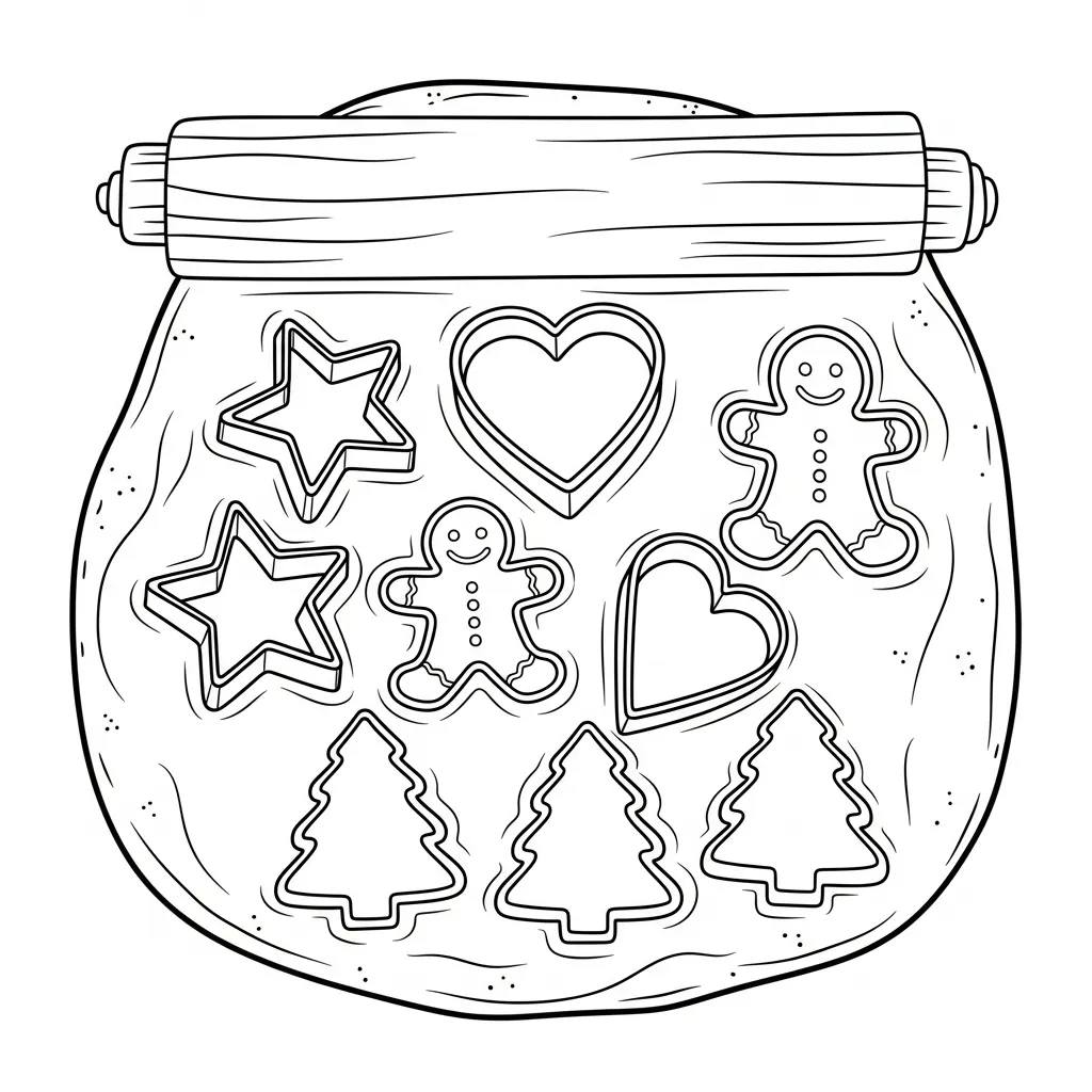 Hombre de Jengibre 4 para colorear y recortar para imprimir gratis