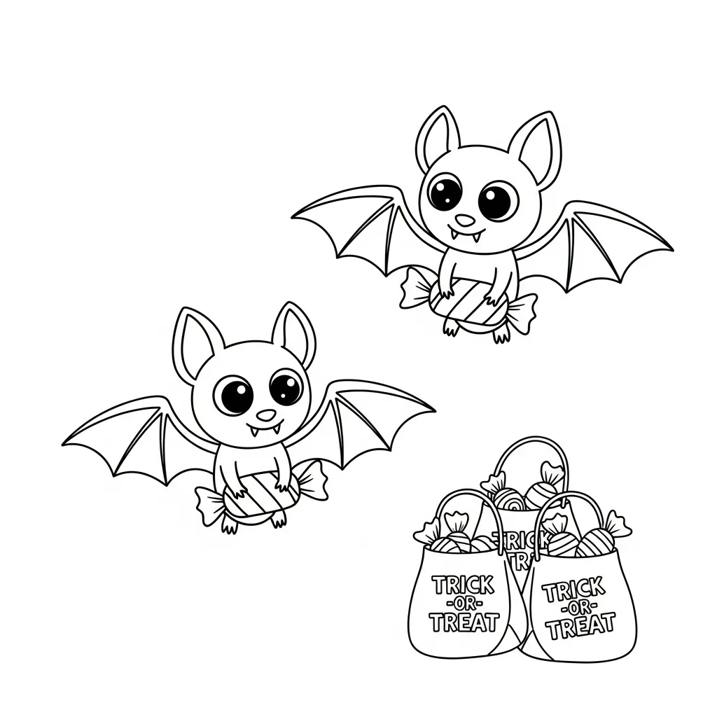 descargar Murciélagos en Halloween 15 para colorear gratis