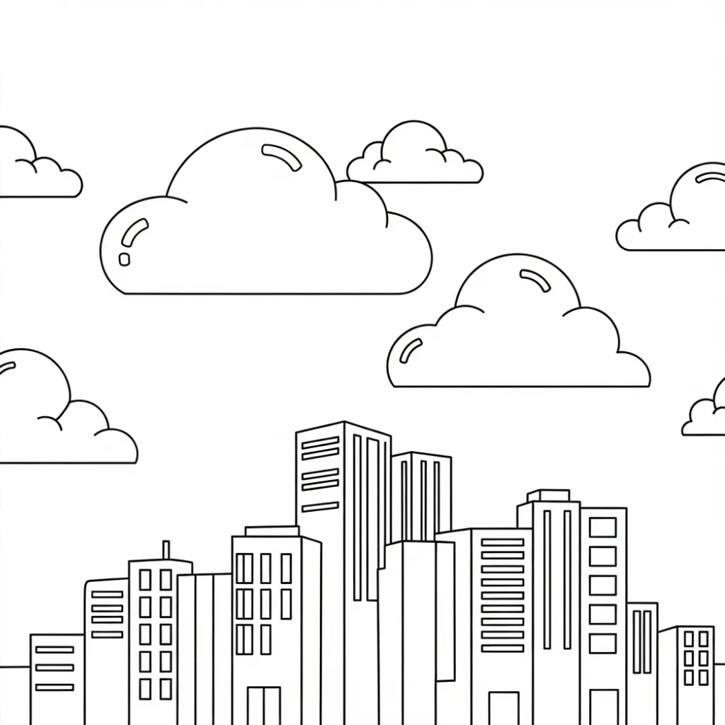 Nubes 16 para colorear en línea