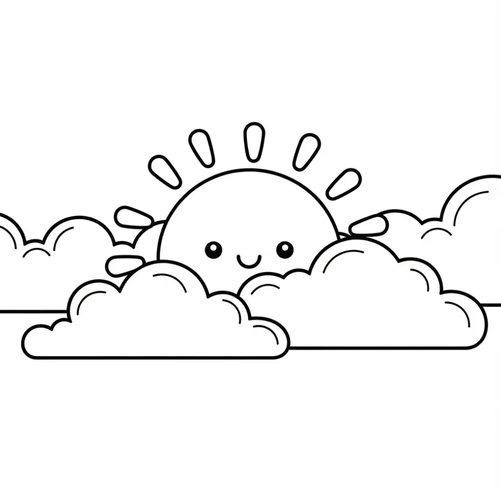 Nubes 19 para colorear para niños para descargar