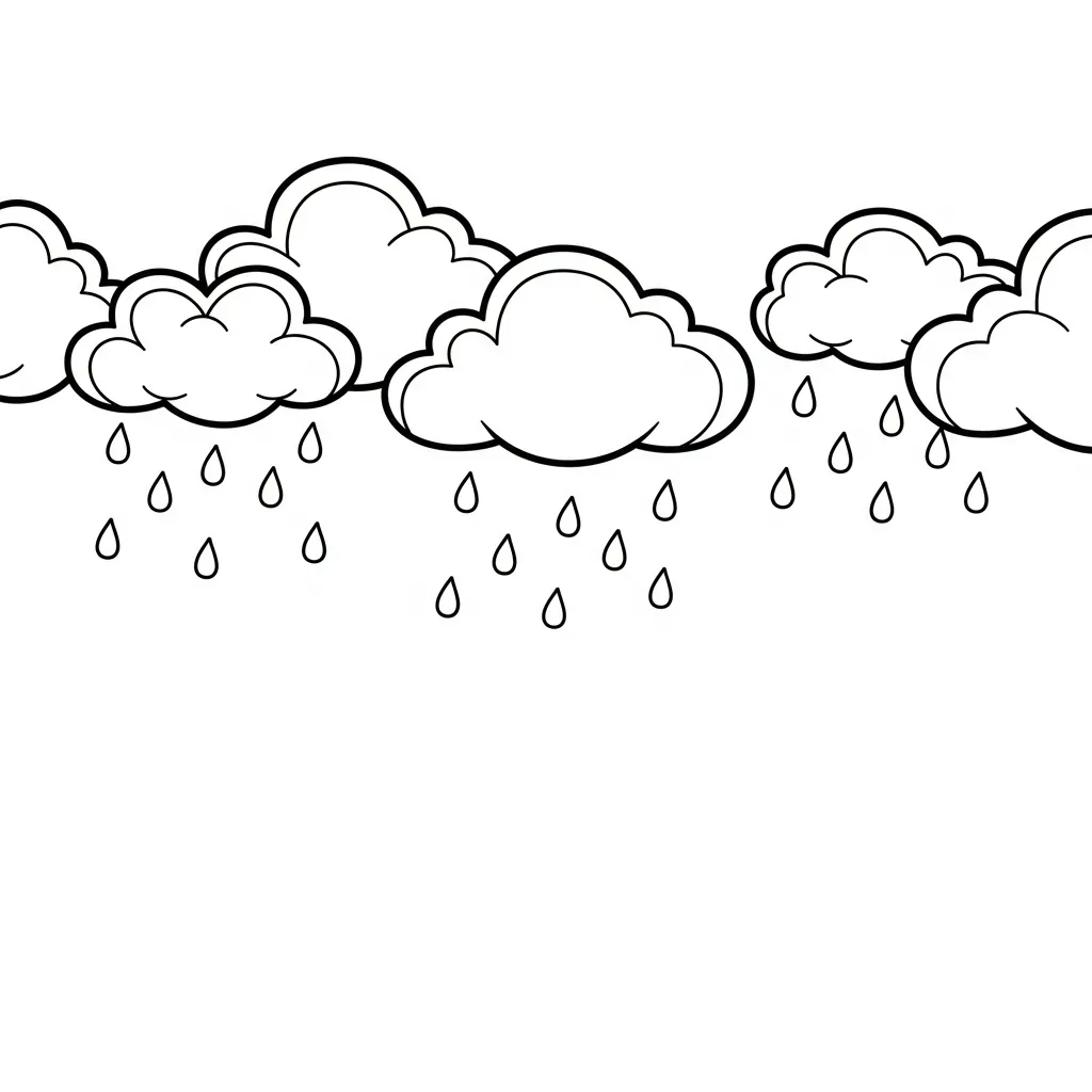 Nubes 4 para colorear para imprimir para niños