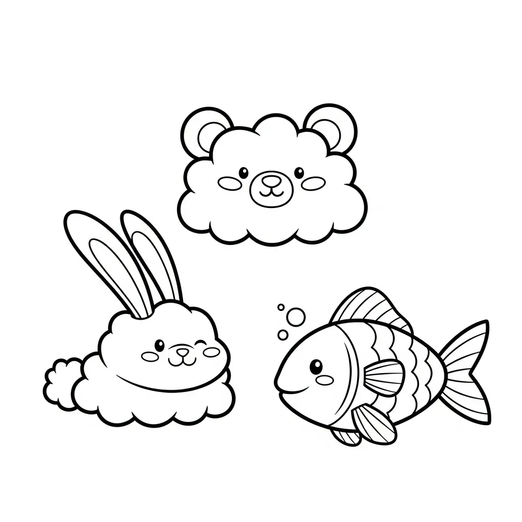 Nubes 5 para colorear para imprimir para niño de 9 años