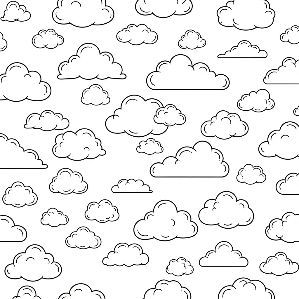 Nubes 8 para colorear de para niños