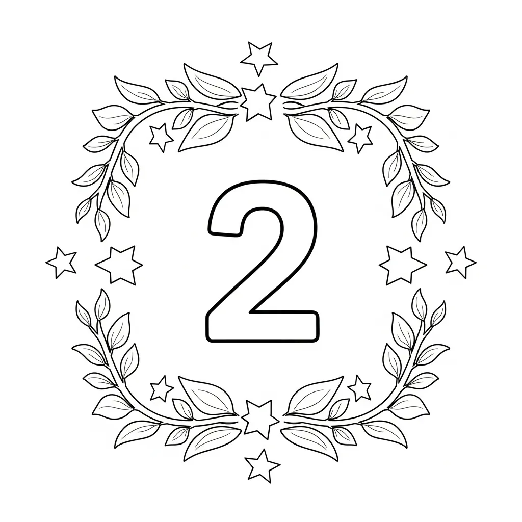 Numero 2 1 para colorear y recortar para imprimir