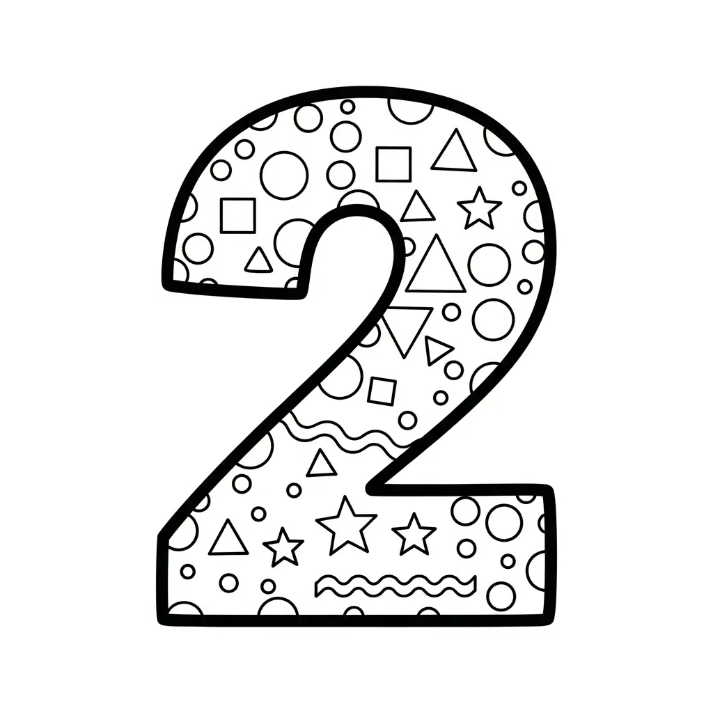 Numero 2 10 para colorear para niños