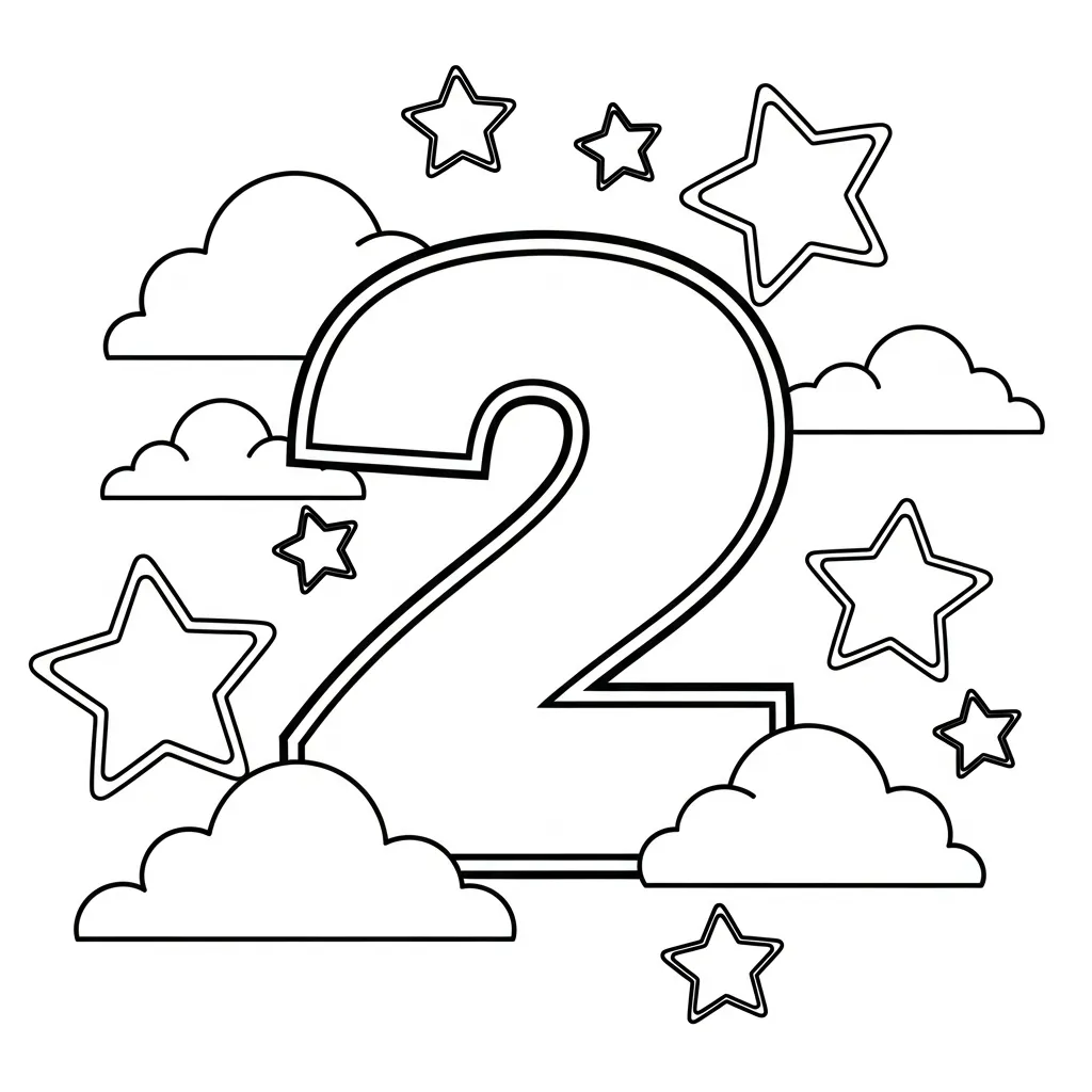 Numero 2 11 para colorear para imprimir para niño de 8 años