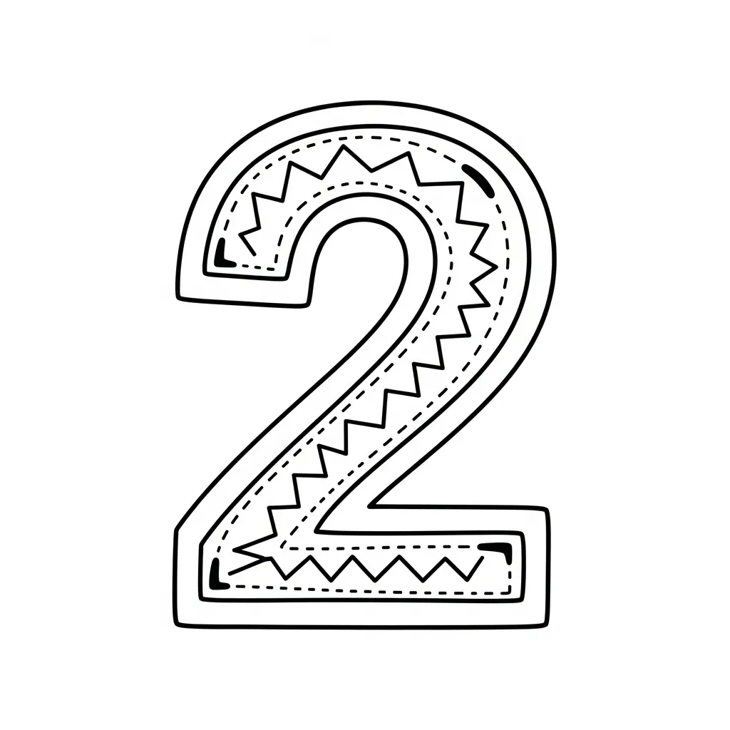 para imprimir Numero 2 13 para colorear gratis