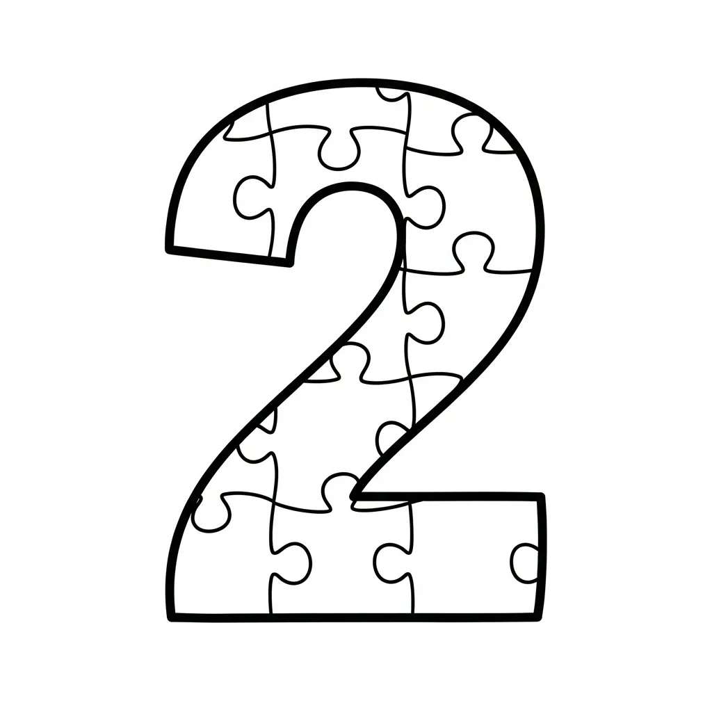 Numero 2 15 para colorear para imprimir a4