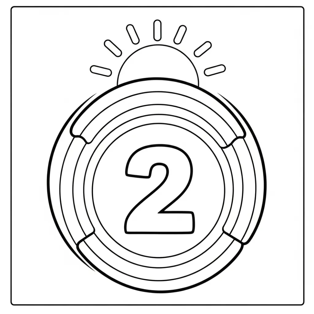 imagen para colorear Numero 2 16 niño