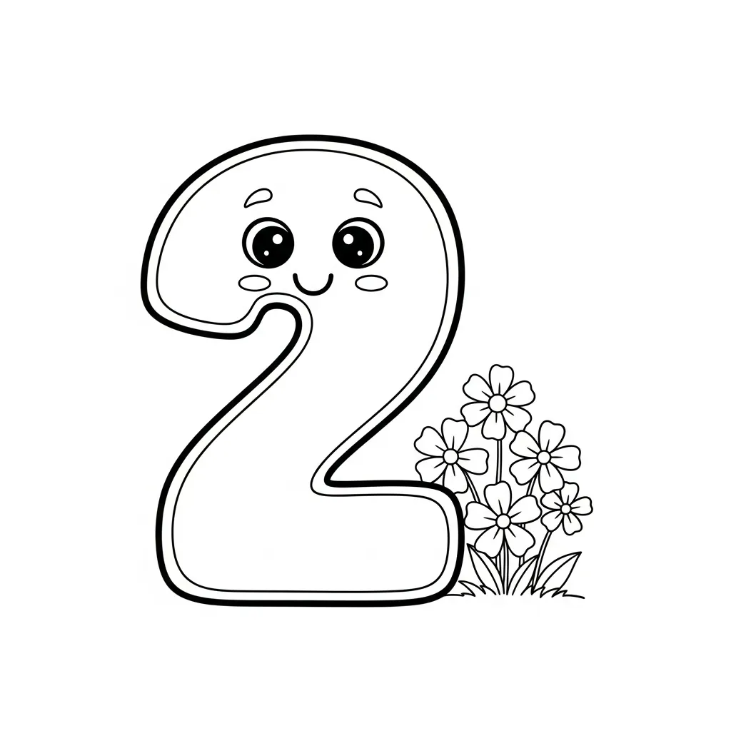 Numero 2 18 para colorear para imprimir gratis