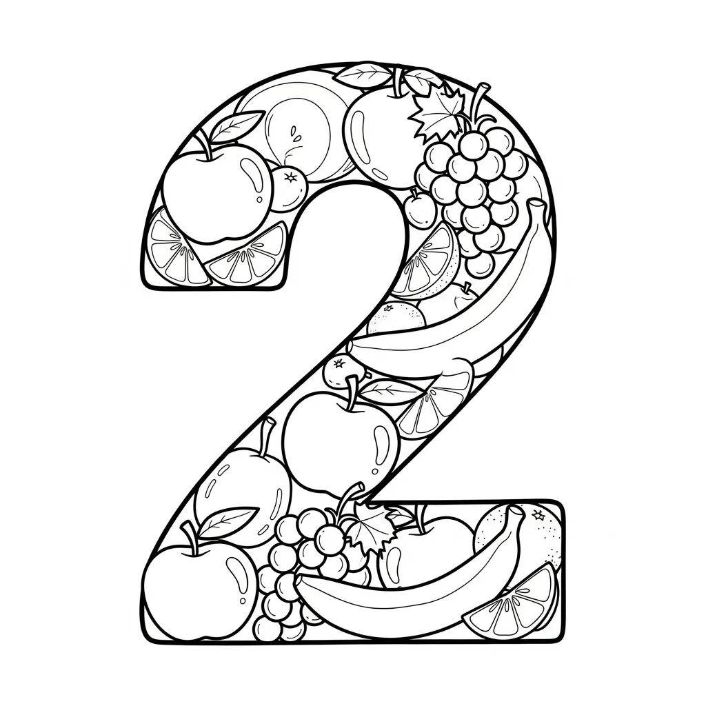 imagen de Numero 2 2 para colorear para niño