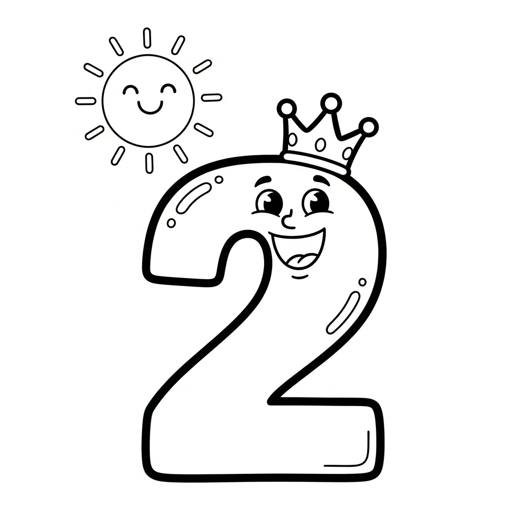 Numero 2 4 para colorear para niños