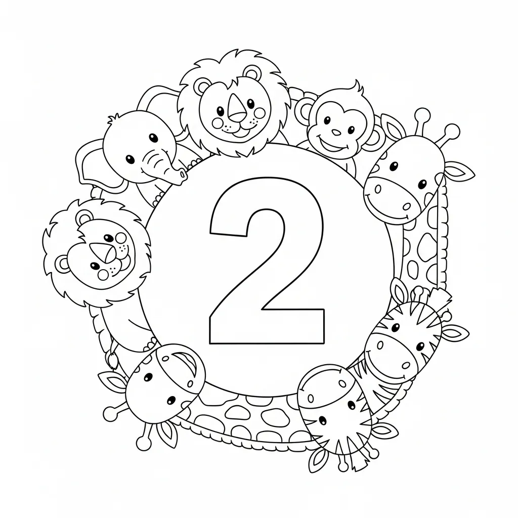 Numero 2 6 para colorear para imprimir pdf