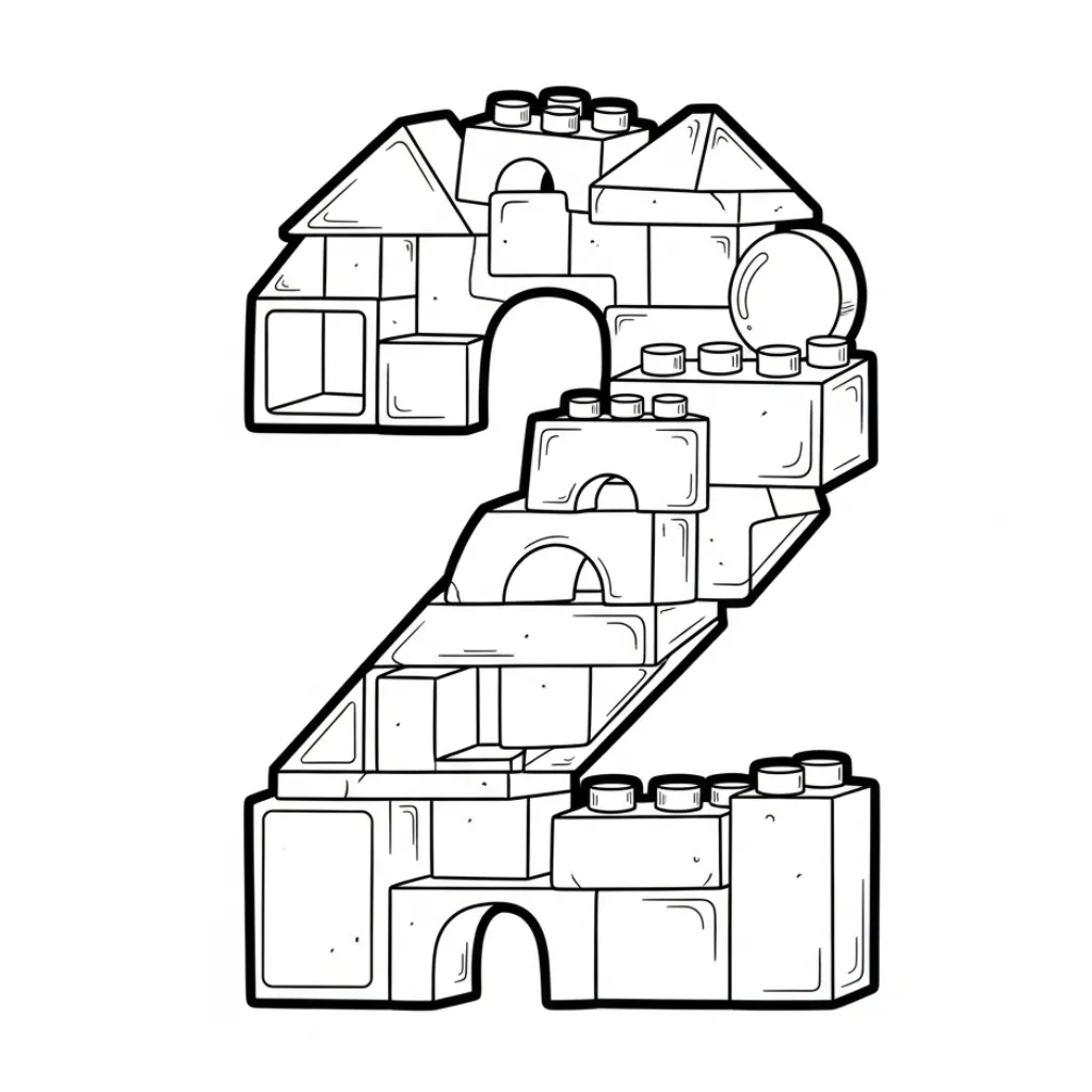 Numero 2 8 para colorear para niños para imprimir