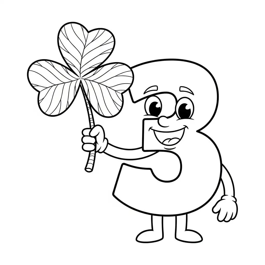 Numero 3 para colorear para imprimir para niño de 2 años