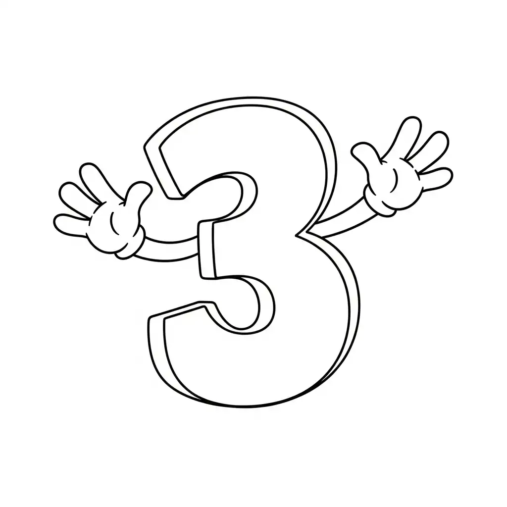 Numero 3 para colorear para imprimir a4