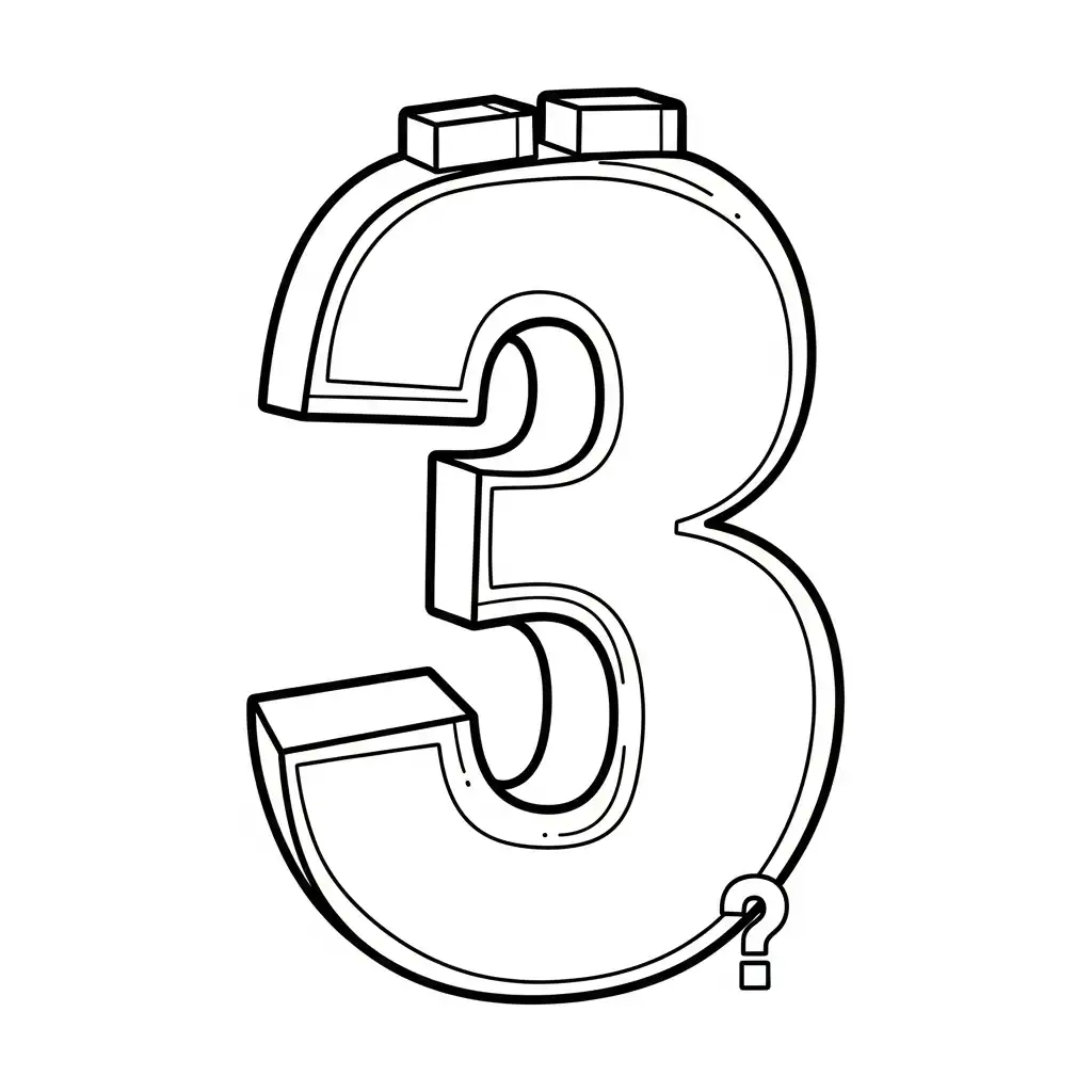 Numero 3 para colorear en línea