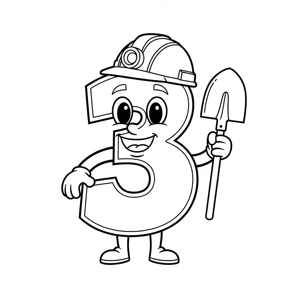 imprimir Numero 3 para colorear para niño