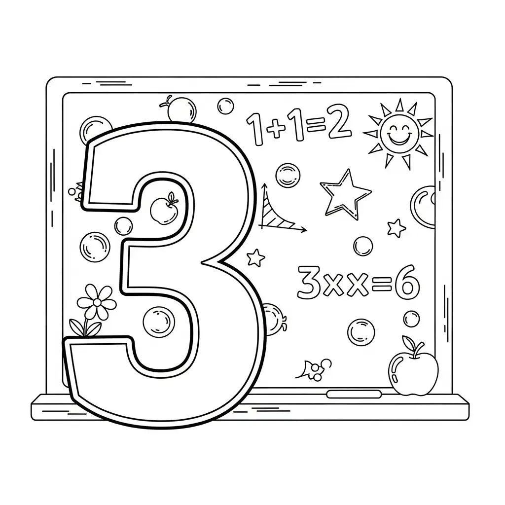 Numero 3 para colorear para imprimir