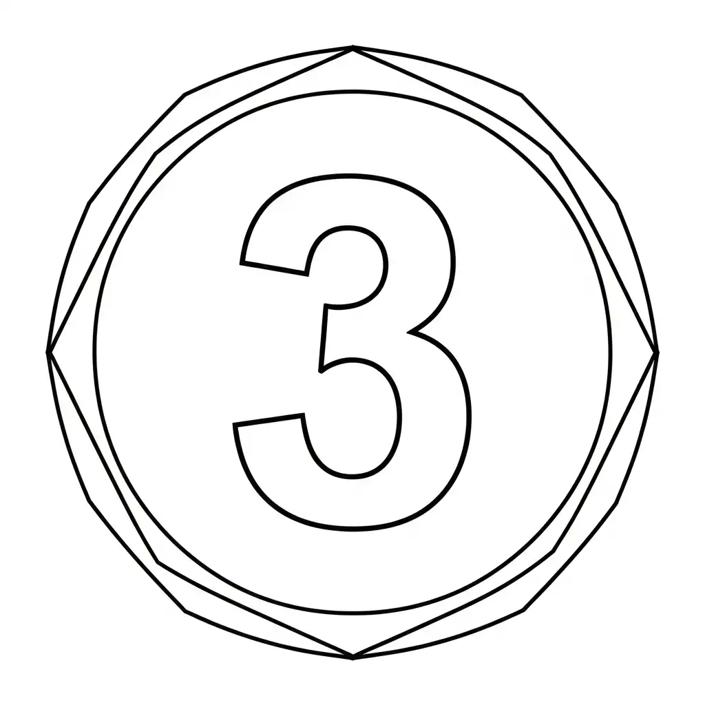 Numero 3 para colorear para imprimir para niño de 4 años