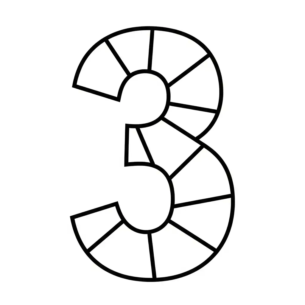 Numero 3 para colorear gratis para imprimir