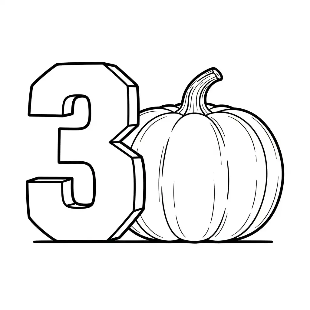 Numero 3 para colorear para niño para imprimir gratis