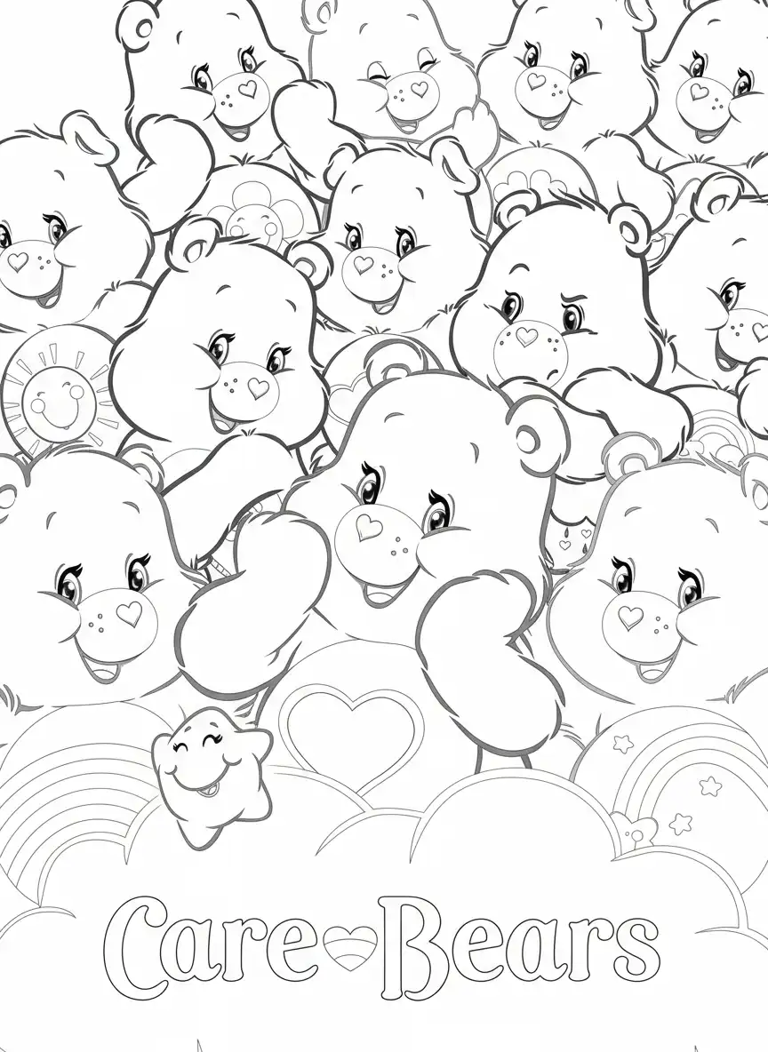 Ositos Cariñositos para colorear para niño de 10 años