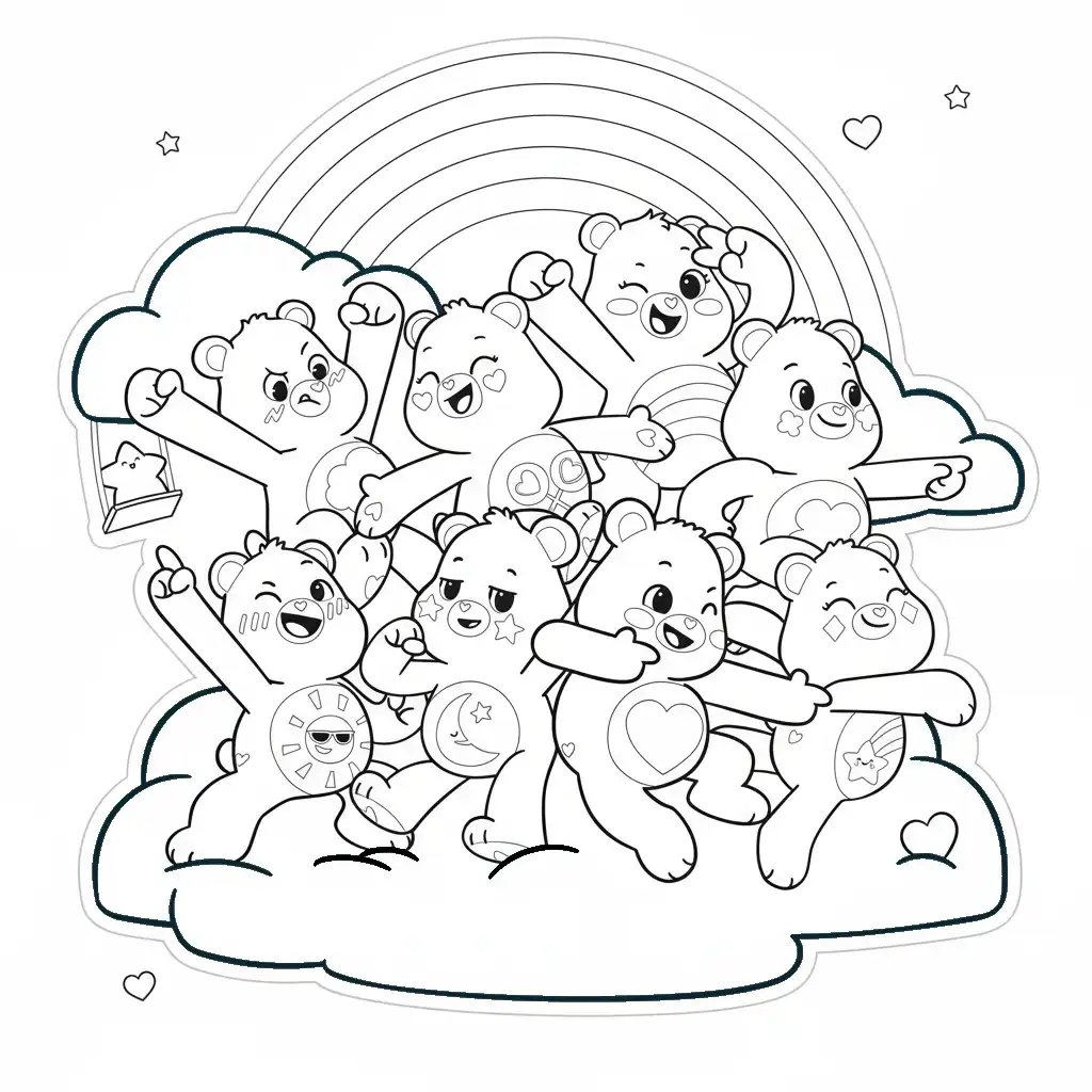 Ositos Cariñositos para colorear en línea gratis