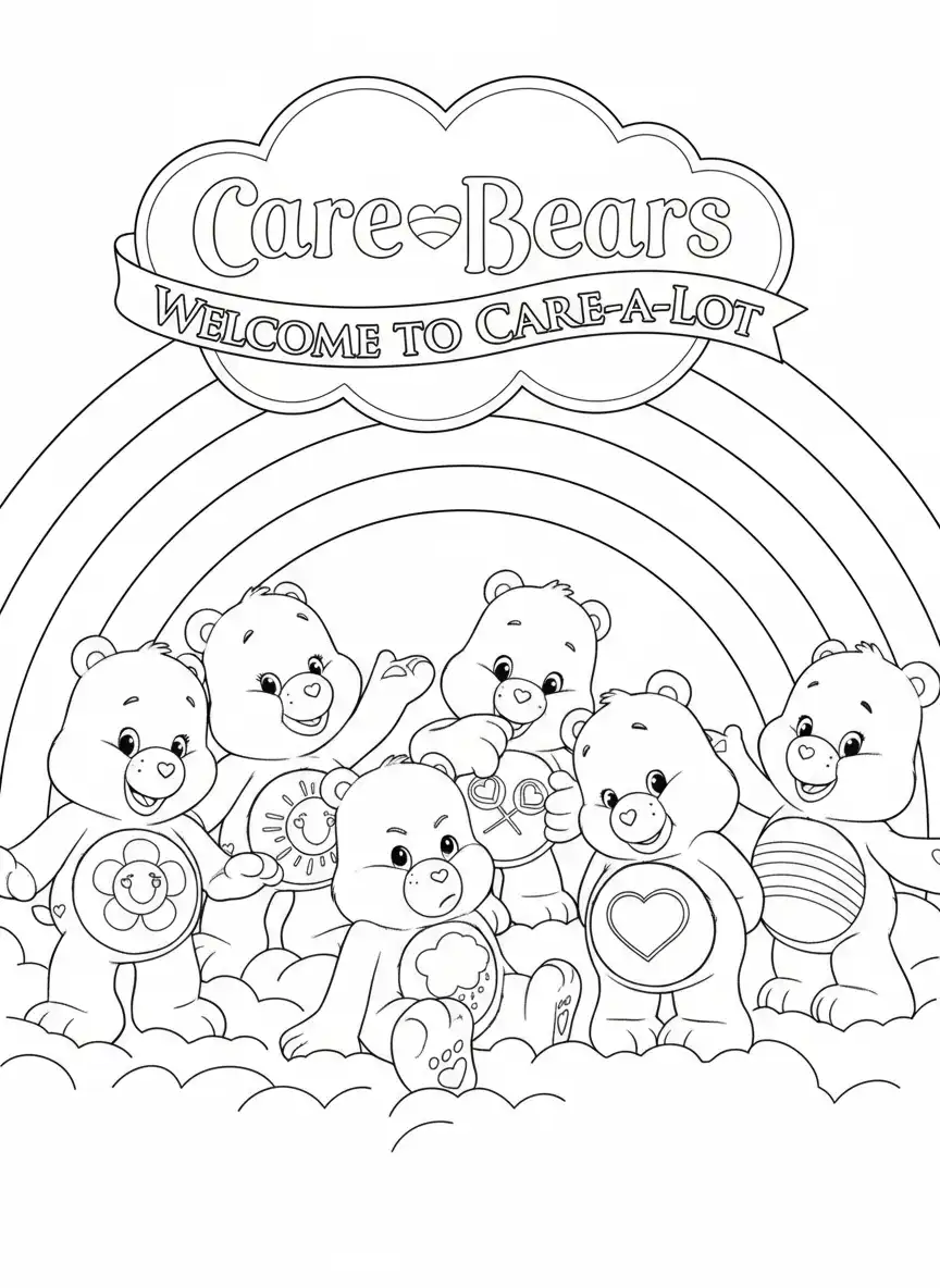 Ositos Cariñositos para colorear para niños para descargar