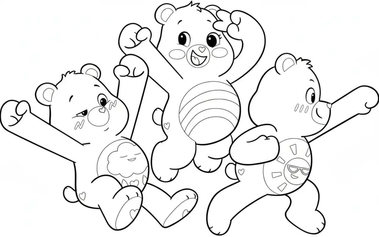 Ositos Cariñositos para colorear para imprimir para niño de 4 años