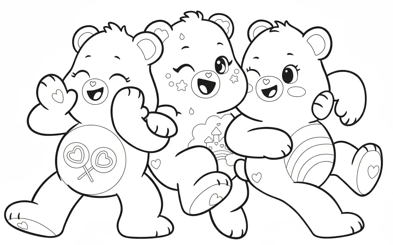 Ositos Cariñositos para colorear y recortar para imprimir gratis