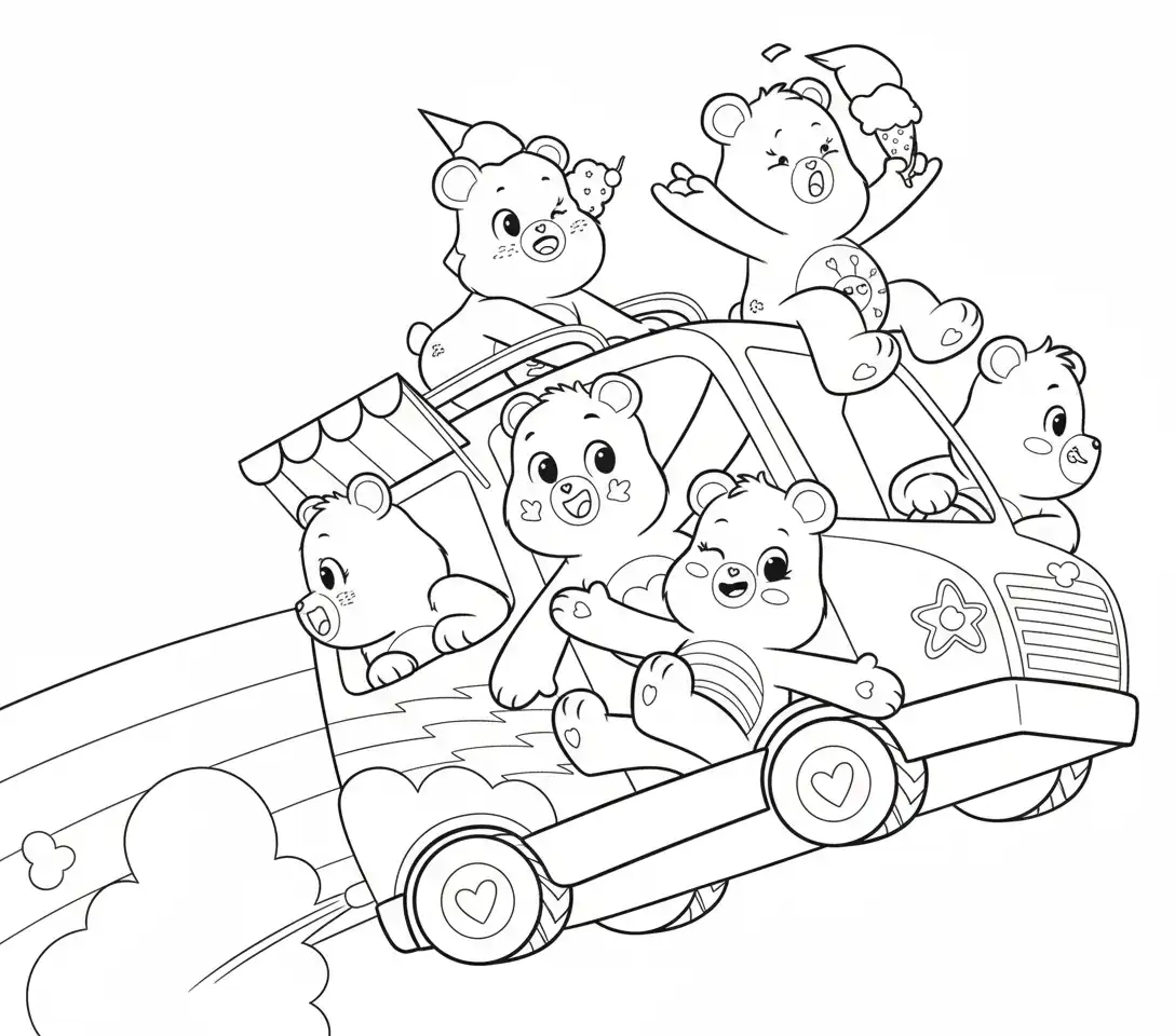 para imprimir Ositos Cariñositos para colorear gratis